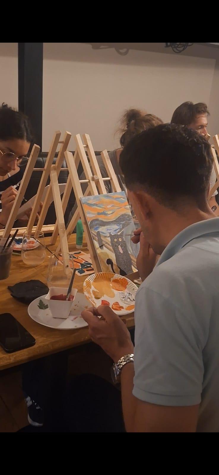 Peinture acrylique sur toile & Tapas au Diff Bistrot - photo 4 sur 5